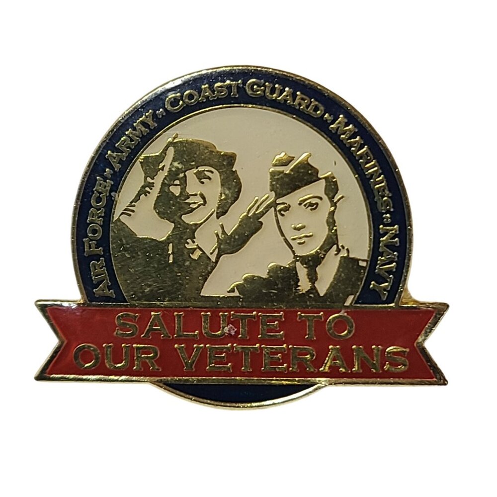 Pinmart Salute To Our Veterans Pin Air Force Army Coast Guard Marines Navy